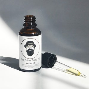 Five Points Beard Oil Water St. - Beard Conditioner Mens Grooming Gift Beard Moisturizer Peppermint & Coconut Organic Beard Oil