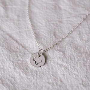 Silver Texas State Necklace, Disc Texas Charm, State of Texas Necklace, Silver Texas