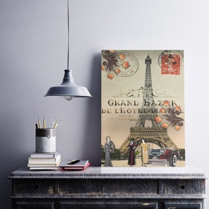 Cartão postal de Paris, uma impressão original de edição limitada representando uma época passada, decoração de casa, arte de parede, presente exclusivo
