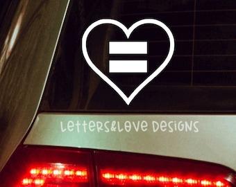 Equality Heart Vinyl Decal - Just Be Nice, Love Each Other, Hippie, Peace - Letters And Love Designs