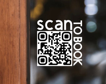 Scan To Book QR Code Vinyl Decal - Custom Scheduling