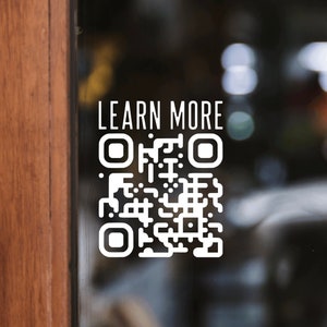 Learn More Custom QR Code Vinyl Decal - Advertise Your Business, Social Media, Website, And Other Info - Letters And Love Designs