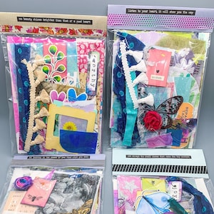 3 Sizes - Art Journaling Mystery Scrap Pack Destash Grab Bag, Collage Paper, Mixed Media, Ephemera, Treasure Book - Letters And Love Designs