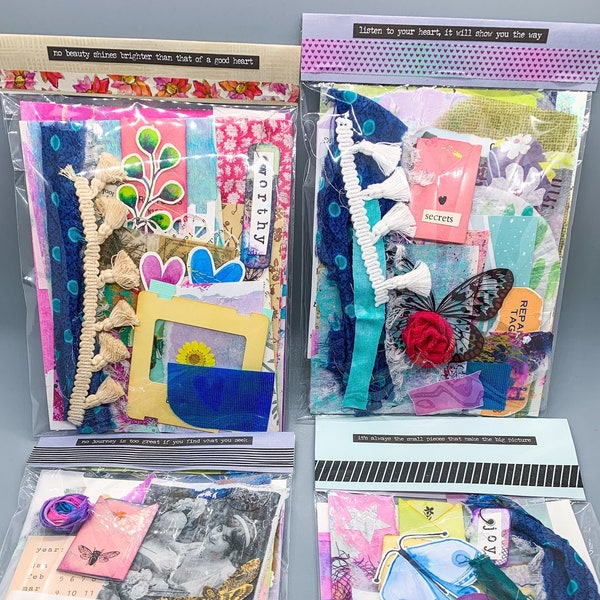 3 Sizes - Art Journaling Mystery Scrap Pack Grab Bag, Collage Paper, Mixed Media, Ephemera Destash, Treasure Book - Letters And Love Designs