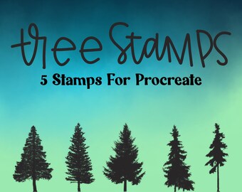 Tree Silhouette Stamp Set for Procreate – Botanical Brush (Digital Download)