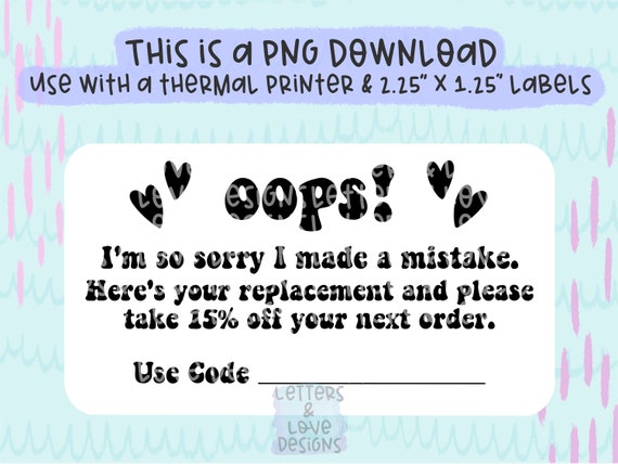 Oops I'M So Sorry I Messed Up Take 15% Off PNG Thermal Printer.