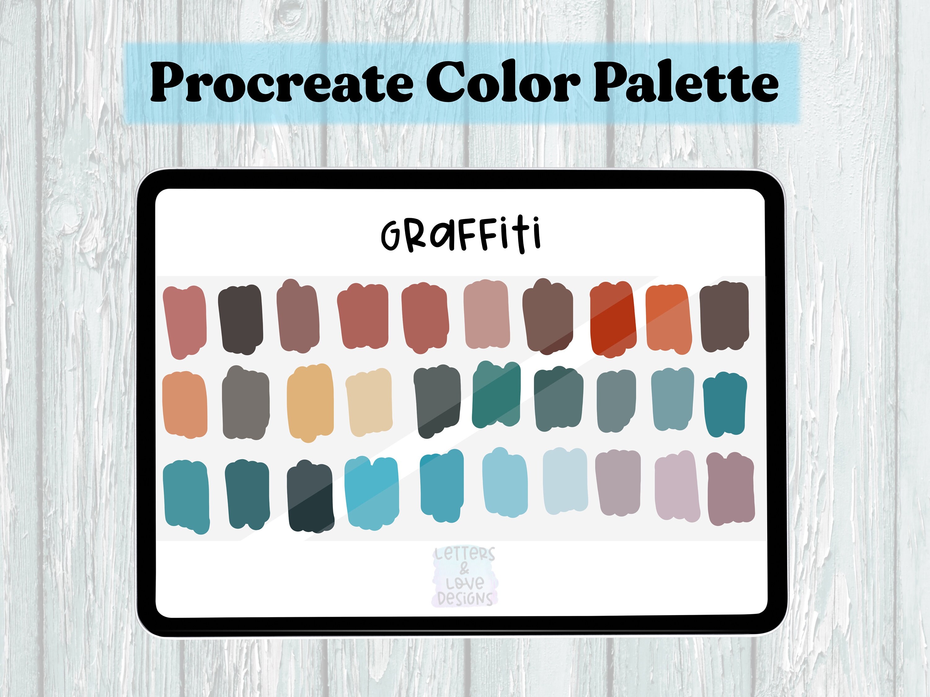 Graffiti Procreate Color Palette 30 Colors For Digital Art Etsy