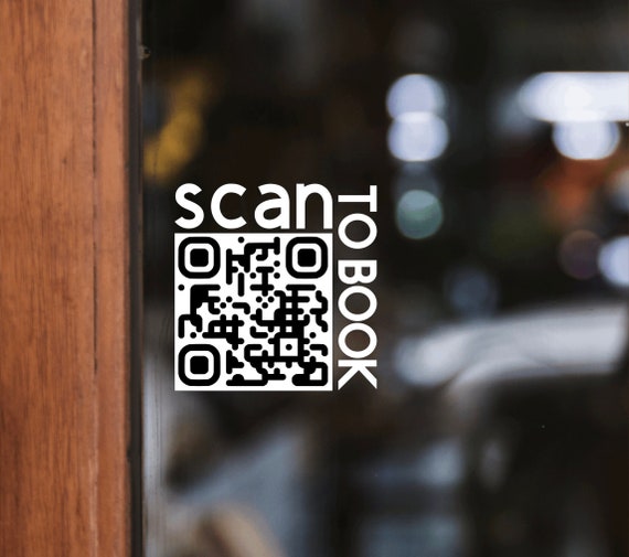Scan to Book With Custom QR Code Vinyl Decal Promote | Etsy