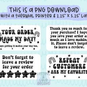Small Business Order Verpackung Bundle - PNG Thermo Drucker Aufkleber Etiketten Design Sofortiger Download 2,25 ”x 1,25” - Buchstaben und Liebe Designs