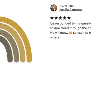 May include: A rainbow graphic with five arches in shades of brown and gold. The rainbow is a popular design element for children's rooms and nurseries.