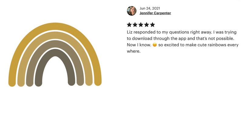 May include: A rainbow graphic with five arches in shades of brown and gold. The rainbow is a popular design element for children's rooms and nurseries.
