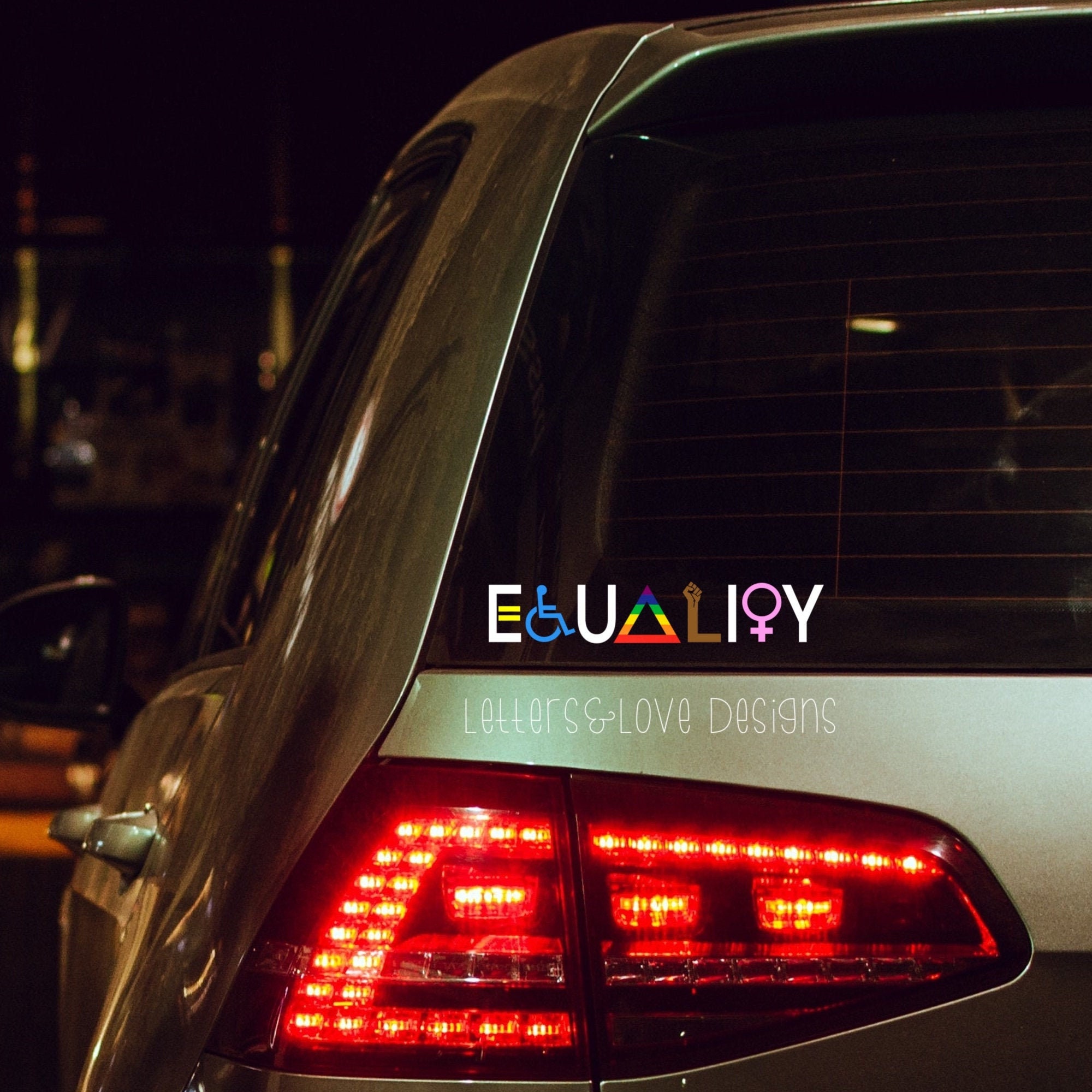 Equality Vinyl Decal 10.3 x 1.9" - Just Be Nice, Love Each Other…