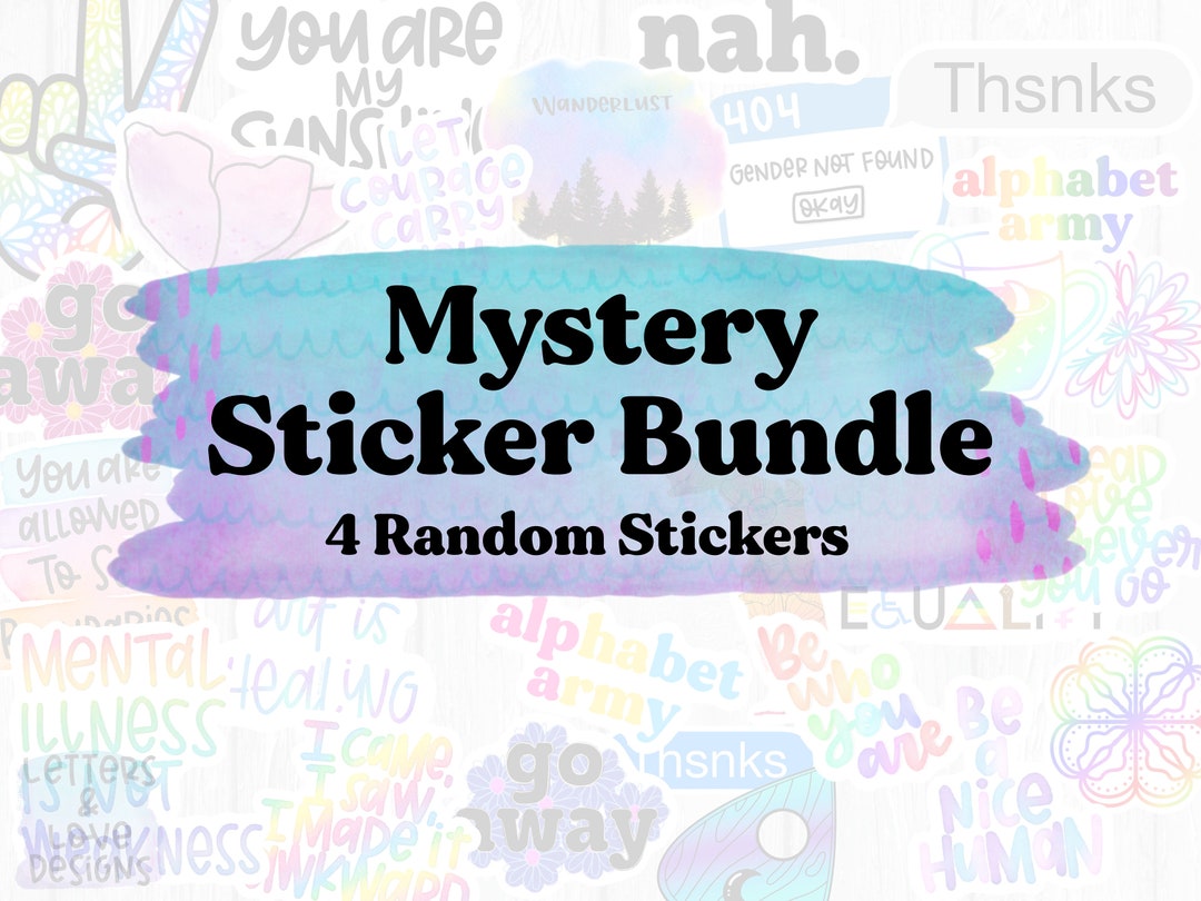 Mystery Sticker Bundle: 4 Random Die Cut Waterproof Vinyl Stickers - Etsy