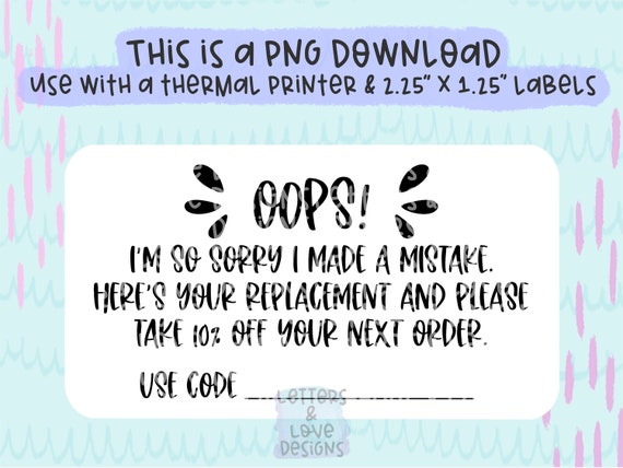 Oops I'M So Sorry I Messed Up Take 10% Off PNG Thermal Printer.