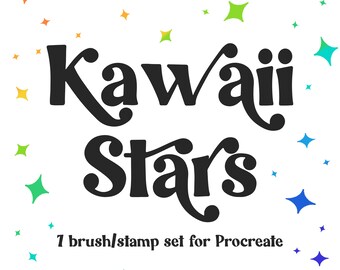 Kawaii Stars Stamp & Brush Set for Procreate (Digital Download)