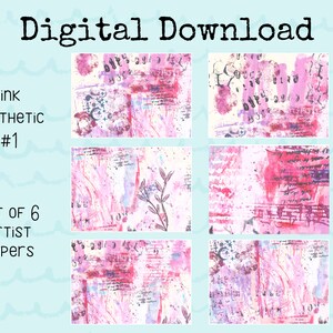 Digital druckbare Künstlerpapiere, Junk Journal Zubehör, handgemachte Tags, Journaling Karten, Ephemera, Hintergründe - Briefe & Liebe Designs