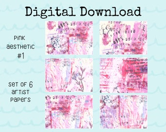 Digital Printable Artist Papers, Junk Journal Supplies, Handmade Tags, Journaling Cards, Ephemera, Backgrounds - Letters & Love Designs