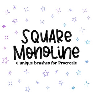 Square Monoline Brush Set For Use With iPad And iPhone Procreate App - Newly Updated for Procreate 5.2 - Letters And Love Designs