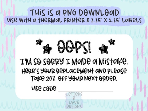 Oops I'M So Sorry I Messed Up Take 20% Off PNG Thermal - Etsy