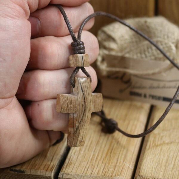 Cross Necklace Wood Jewelry Unique Christian Cross Pendant Unisex Necklace Unique gift for him Gift For her Cross Wood Christian Pendant