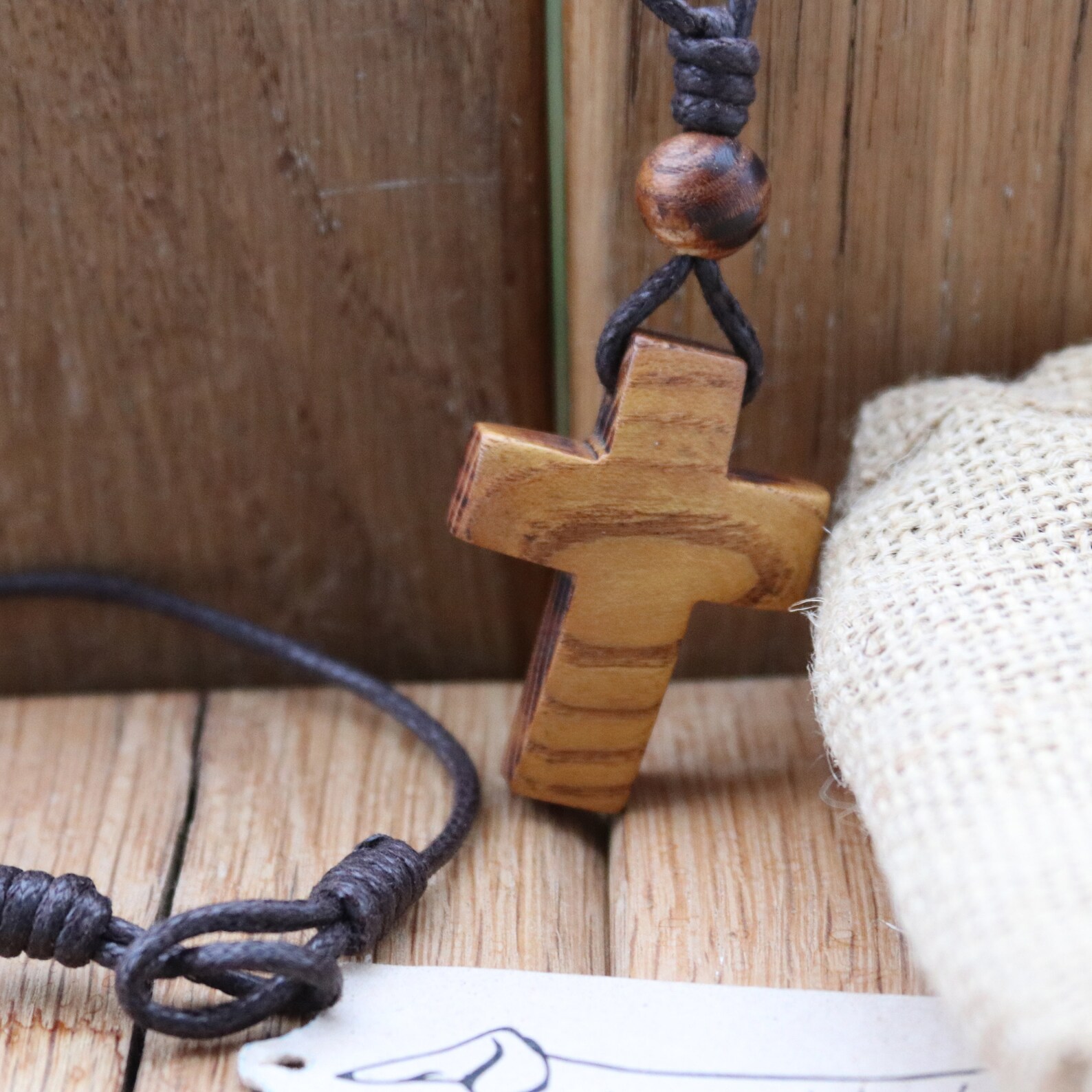 Unique Wood Christian Cross Necklace Wooden Gift For Him Gift Etsy