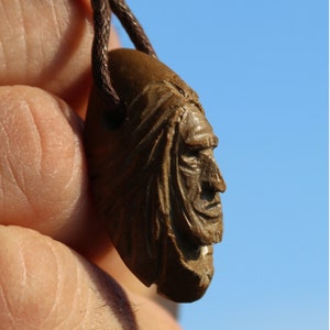 Natural Stone Jewelry  American Indian Jewelry Stone Pendant Indian Necklace Ceratonia Siliqua Seeds Necklace Unique Eco Jewelry Handmade
