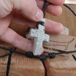 Natürliche Stein Schmuck Kreuz Halskette für Männer Kreuz Halskette für Frauen Stein Kreuz Halskette Christliche handgemachte Stein Anhänger Kreuz Halskette