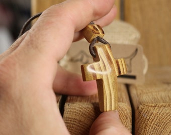 Wood cross Wood Jewelry Unique Christian Cross Pendant Unisex Necklace Unique gift for him Gift For her Wood Cross Necklace