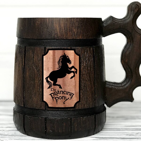 Prancing Pony Mug. Hobbit Mug. LOTR Gift. Prancing Pony Pub Inspired Tankard. Lord of the Rings gift. Personal Gifts for Men. Beer Stein #95