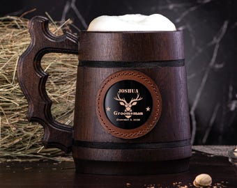 Groomsmen Custom Beer Steins. Groom Gift. Engraved Mugs. Personalized Mug. Best Man Gifts. Groomsmen Gift. Groomsman Gift. Beer Tankard #967