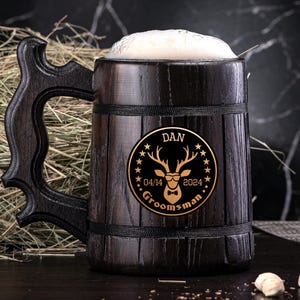 Personalized Groomsmen Gift. Wooden Beer Mug Groomsman Personalized Best Man Gift Personalized Wedding Gift. Grooms Gift. Groomsman Gift #41