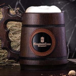 Kingdom Come Deliverance Gamer Gift Father&#39;s Day Gift Father&#39;s Day Mug Wooden Beer Mug Gift for Dad Personalized Gift for Dad #435