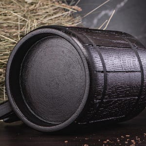 Personalized Wooden Mug. Pirate Skull Mug. Wooden Beer Mug. Groomsman Pirate Party Gifts. Custom Wood Steins Tankard #139 image 6