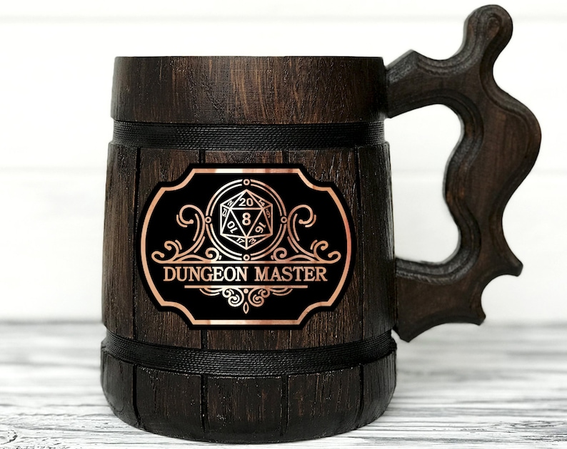 Dungeon Master Personalized Mug. Dungeon and Dragons Mug Custom Beer Steins D&D Mug Gamer Dungeon Master Wooden Beer Tankard Gamer Gift #145
