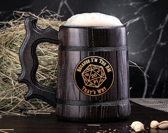 Because I'm The DM That's Why Mug. Dungeon and Dragons Mug Custom Beer Steins D&D Mug Gamer Dungeon Master Beer Tankard Gamer Gift #665