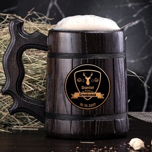 Personalized Groomsmen Gift. Wooden Beer Mug Groomsman Personalized Best Man Gift. Personalized Wedding Gift. Grooms Gift Groomsman Gift #57
