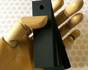 Black Tags (50). Blank Tags 1 x 3.5 Bakers Twine Ties, item labels, Medium/Large Size jewelry Price Tags, Products, Gifts, Business Supplies