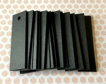 Black Tags (100). Blank Tags 1" x 3.5" Bakers Twine Ties, Medium/Large Size jewelry Price Tags, Products Gifts Business Supplies, item label