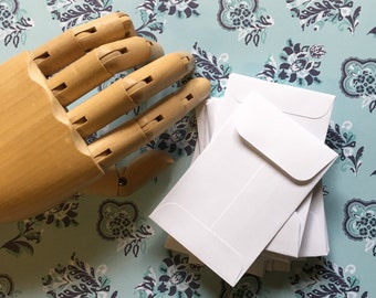 Coin Envelopes (250) - white business card size (2.25" x 3.5") . mini seed envelopes . wedding supplies, product packaging . gummed flaps