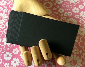 Black Business Cards . 100 Blank Biz Cards . 2" x 3.5" Etsy seller supplies . DIY calling cards, thank you card, mini notecard, escort cards