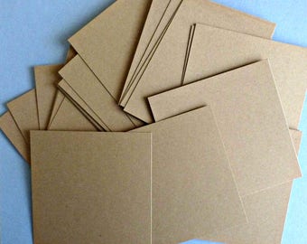 Kraft Cards (100) - blank 3x3 square cards . flat note cards for thank you notes, gift cards, diy wedding flat, for crafting . labels