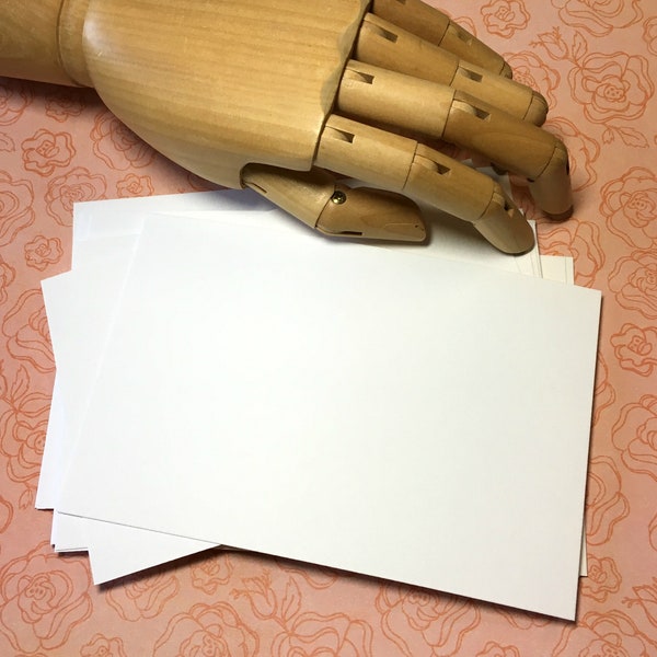 Blank Postcards (50) - 4x6 thick white or natural . DIY post cards for greetings invitations . draw, paint, stamp with your own designs