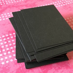 Black ACEO / ATC Blanks . 100 art cards artist supplies thick cardstock drawing painting stamping art supply paper goods art trading cards