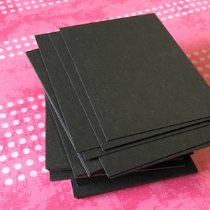 ACEO / ATC Blanks neri. 100 biglietti d'arte forniture per artisti cartoncino spesso disegno pittura timbratura forniture artistiche articoli di carta carte artistiche da collezione