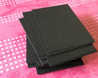 Black ACEO / ATC Blanks . 100 art cards artist supplies thick cardstock drawing painting stamping art supply paper goods art trading cards