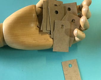 Kraft Chipboard Tags - 50 small lightweight blank tags twine ties. wedding rustic tags Etsy seller supplies, price tags chipboard rectangle