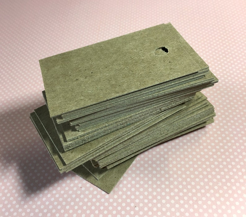 100 Chipboard Tags Kraft Brown 1.5x2.5 Etsy