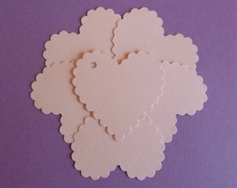 50 scalloped heart tags pink tags price tags gift tags hang tags wedding tags blank tags product tags jewelry tags etsy seller supplies