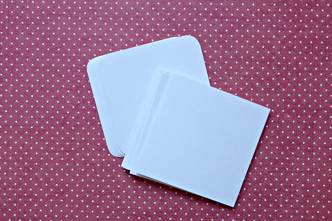 50 Square 2x2 Cardstock Cards . White Mini Cards . Arts and Etsy