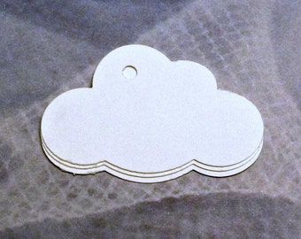 Cloud Shaped Tags (100) - fluffy white cloud hang tags, product tags, mini gift tags. bright white 1.25”x2” DIY labels . Etsy shop supplies